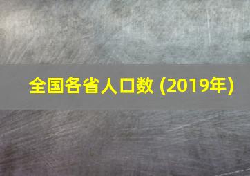 全国各省人口数 (2019年)